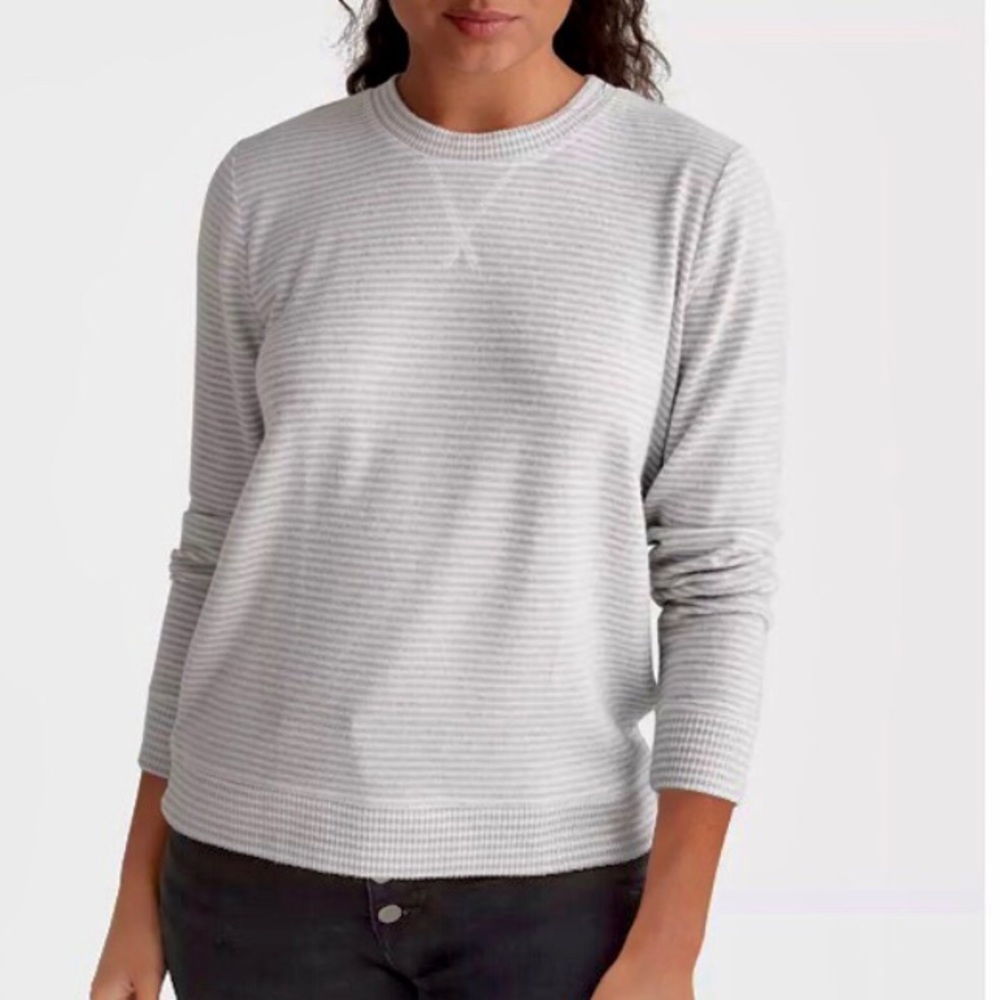 LUCKY BRAND STRIPED JERSEY CREWNECK TOP